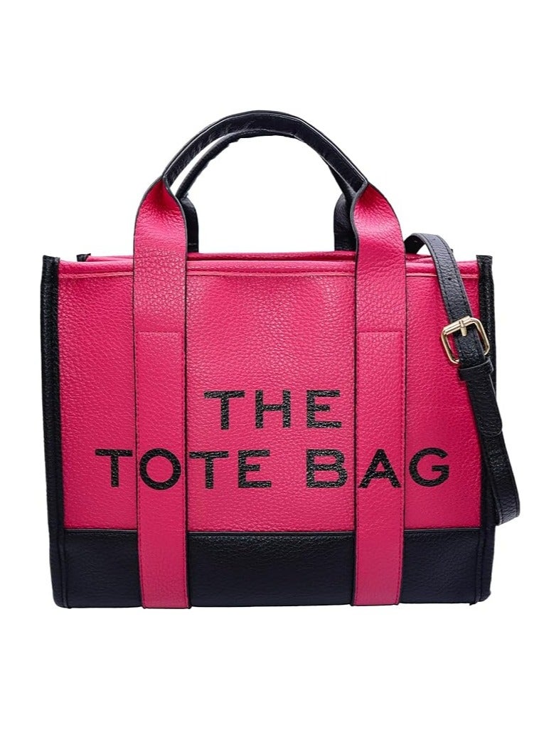 PU Leather Tote Bag Trendy Travel Tote Bag Handbag Top-Handle Shoulder Crossbody Bags  - Image 1