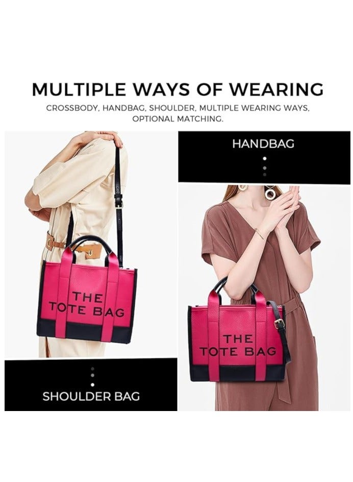 PU Leather Tote Bag Trendy Travel Tote Bag Handbag Top-Handle Shoulder Crossbody Bags  - Image 2