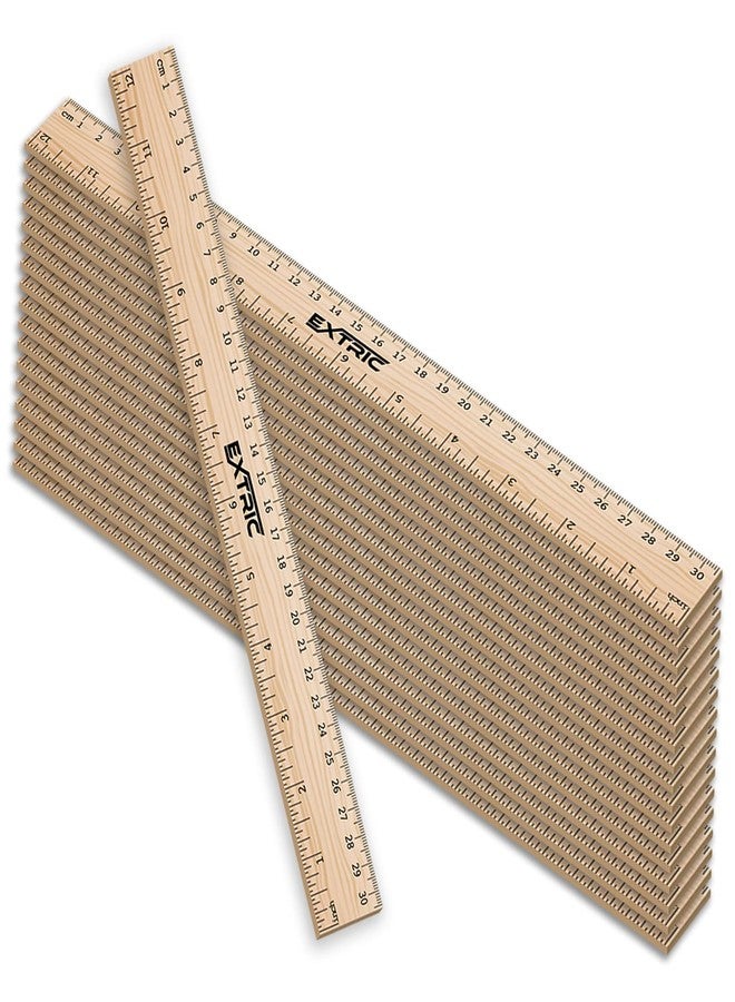 EXTRIC Rulers 12 Inch, Rulers Bulk for Classroom - Wooden Ruler for Kids 25 Pack Great for School, Classroom, Imperial and Metric Measurements for Office and Home - Image 1