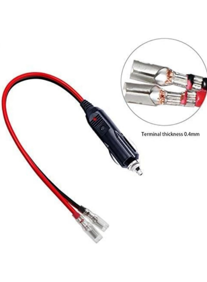 1PCS 12V Lighter Plug 12V Fused Replacement Lighter Male Plug with Leads Wire Connector for CB Radio Ham Radio Car Vehicle Mobile Radio Power Adapter Charger Socket - Image 2
