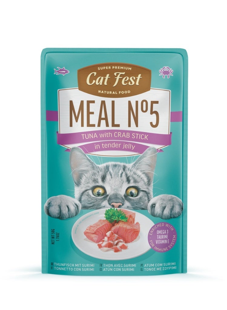 Cat Fest Meal No 5 Cat Food in Jelly-Tuna With Crab Stick 50g