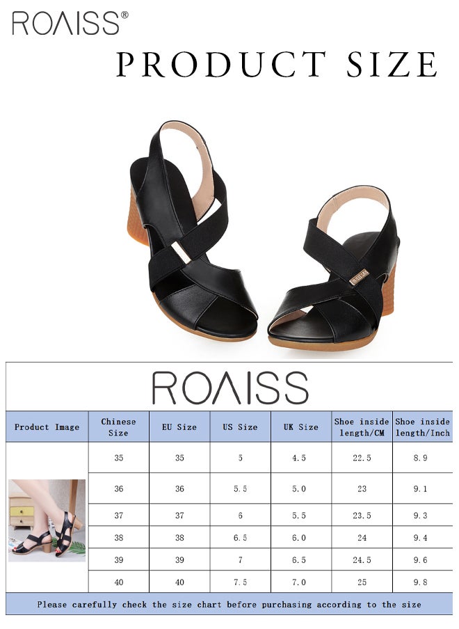 Fashionable And Versatile Open Toe High Heel Sandals For Women'S Daily Commuting Thick Heel Elastic Band Summer Fish Mouth Sandals - pzsku/Z91B1C51821F8DBD3676EZ/45/_/1704523568/f65676a7-cb2e-471d-ad9c-9657f7af9b95