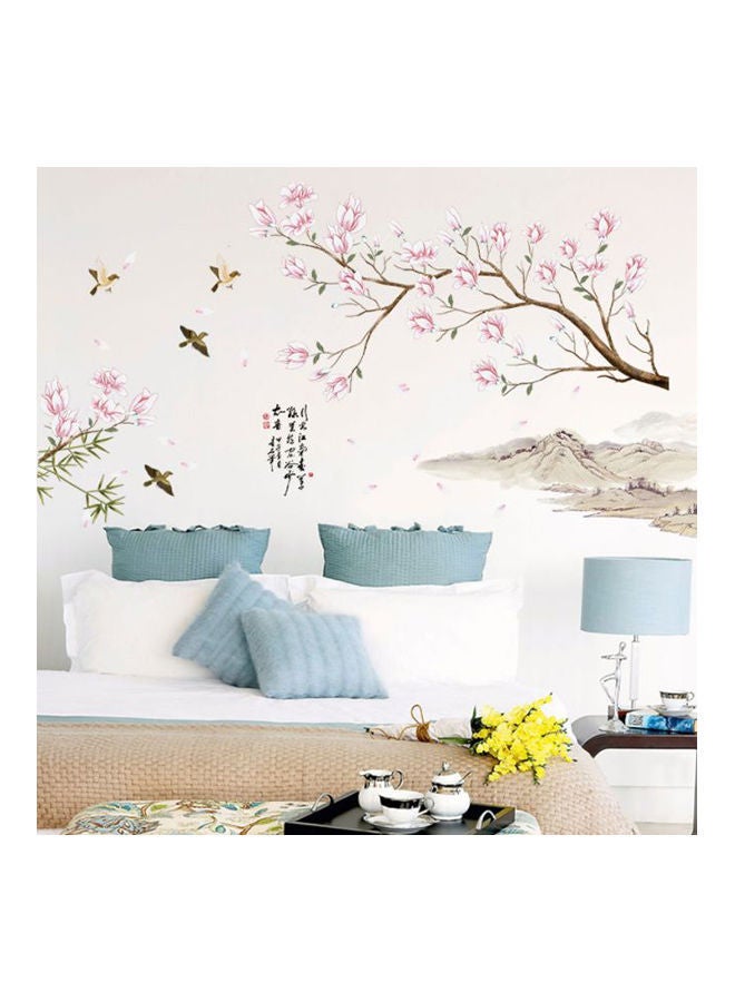 NIBEMINENT Diy Peach Blossom Art Wall Decor Decals Mural Pvc Sticker Multicolour 90x60cm