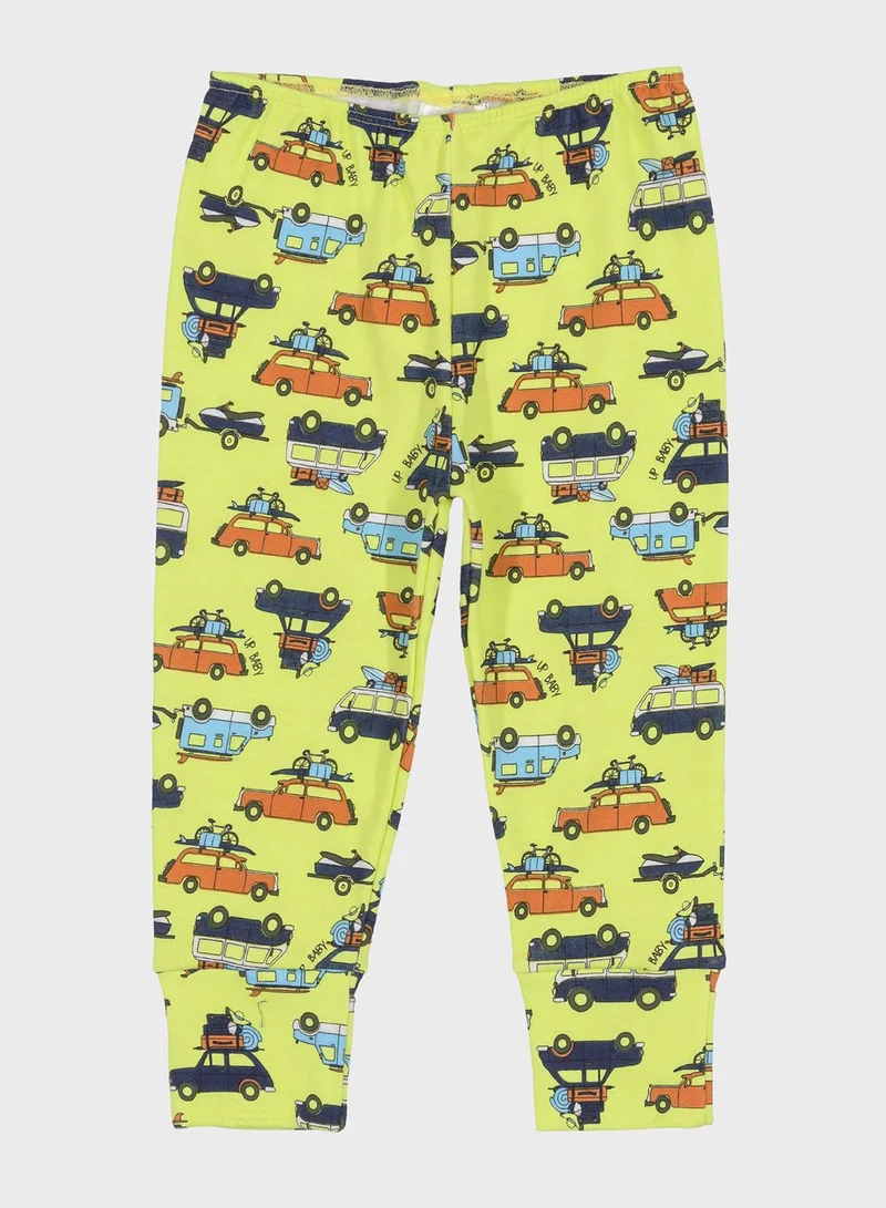 Up Baby Infant Car Print Sweatpants