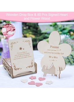 KASTWAVE Wedding Guest Book, Baby Shower Guest Book, with Wooden Hearts Drop Box, Wedding Guestbook Alternative, Wedding Guest Book Ideas, Rustic Wedding Decor for Party Wedding Reception  - Image 3