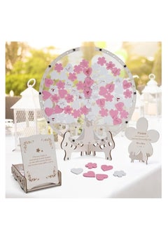 KASTWAVE Wedding Guest Book, Baby Shower Guest Book, with Wooden Hearts Drop Box, Wedding Guestbook Alternative, Wedding Guest Book Ideas, Rustic Wedding Decor for Party Wedding Reception  - Image 1