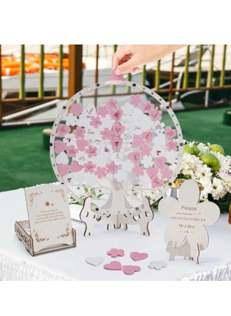 KASTWAVE - Wedding Guest Book, Baby Shower Guest Book, with Wooden Hearts Drop Box, Wedding Guestbook Alternative, Wedding Guest Book Ideas, Rustic Wedding Decor for Party Wedding Reception - Image 1