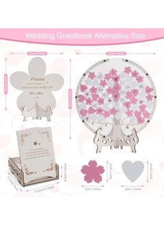 KASTWAVE Wedding Guest Book, Baby Shower Guest Book, with Wooden Hearts Drop Box, Wedding Guestbook Alternative, Wedding Guest Book Ideas, Rustic Wedding Decor for Party Wedding Reception  - Image 5