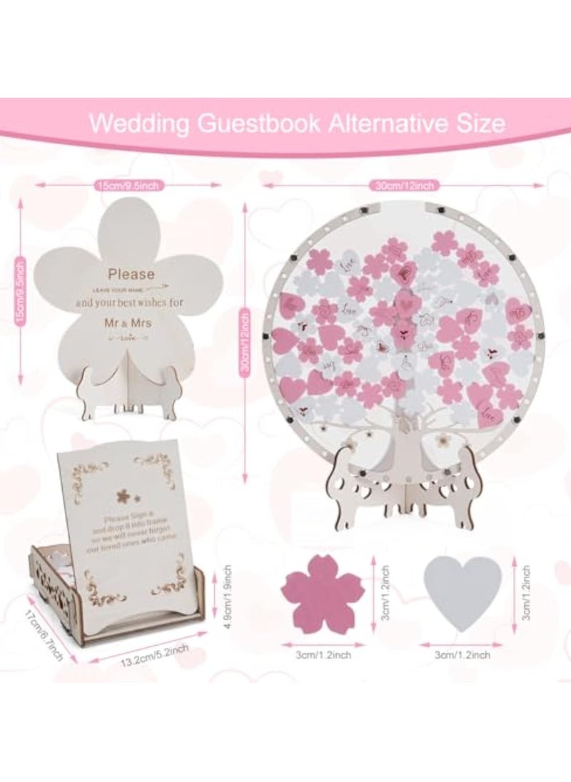 KASTWAVE - Wedding Guest Book, Baby Shower Guest Book, with Wooden Hearts Drop Box, Wedding Guestbook Alternative, Wedding Guest Book Ideas, Rustic Wedding Decor for Party Wedding Reception - Image 1