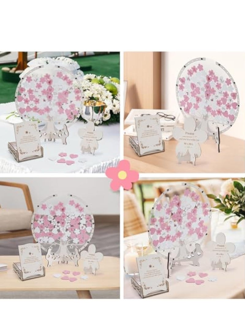 KASTWAVE - Wedding Guest Book, Baby Shower Guest Book, with Wooden Hearts Drop Box, Wedding Guestbook Alternative, Wedding Guest Book Ideas, Rustic Wedding Decor for Party Wedding Reception - Image 1
