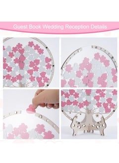 KASTWAVE Wedding Guest Book, Baby Shower Guest Book, with Wooden Hearts Drop Box, Wedding Guestbook Alternative, Wedding Guest Book Ideas, Rustic Wedding Decor for Party Wedding Reception  - Image 4