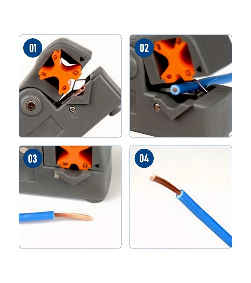 1 Pcs Multi Functional Wire Stripper Stripping Knife And Pliers Grey For Coaxial Network Video Telephone Cables Electrician Repair Tool - Image 5