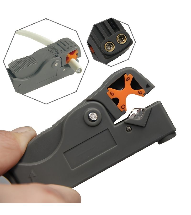 1 Pcs Multi Functional Wire Stripper Stripping Knife And Pliers Grey For Coaxial Network Video Telephone Cables Electrician Repair Tool - Image 2