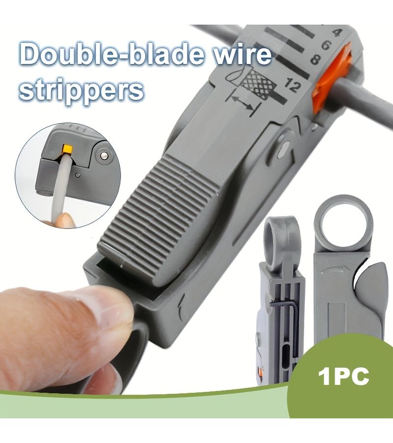 1 Pcs Multi Functional Wire Stripper Stripping Knife And Pliers Grey For Coaxial Network Video Telephone Cables Electrician Repair Tool - Image 1