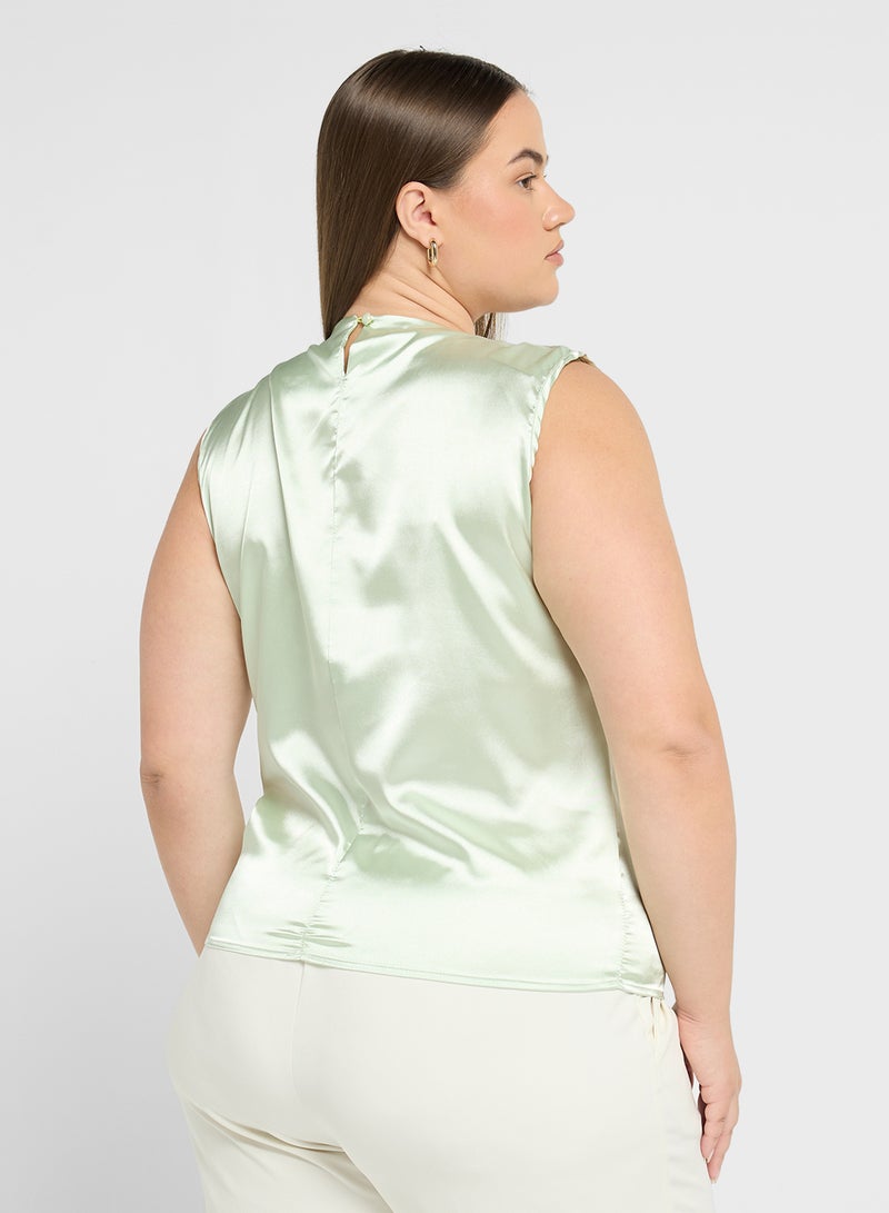 Ella Plus Sleevless Ruched Top - Image 2