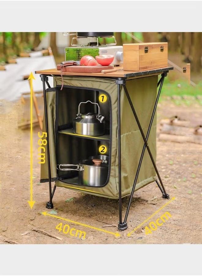 Outdoor Folding Storage Table, Portable Camping Tool Food Storage Box, Item Storage Cabinet in Tent, Picnic Garden Barbecue Tableware Storage Rack - pzsku/Z91B20166B4617AE89582Z/45/_/1730106777/3926e6c4-30fa-4c9d-ad12-3b99724d2671