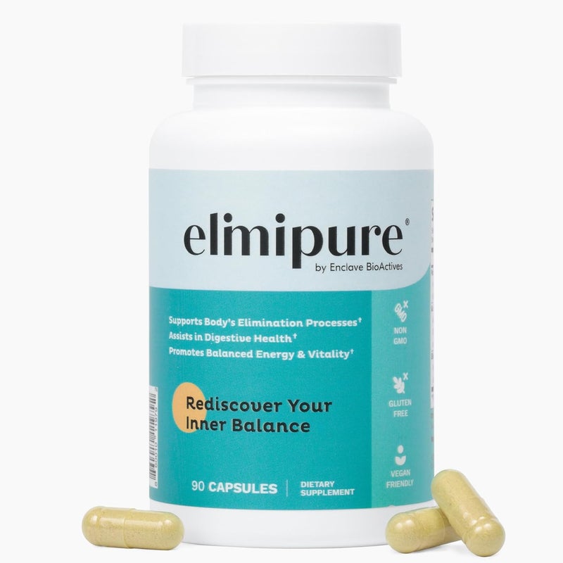 Elimipure مكمل تنظيف الأمعاء - استعادة - كبسولات تنظيف طبيعية فعالة - تعزيز الميكروبيوم الخاص بك - براز صباحي سهل - استعادة أمعائك من الداخل للخارج - Image 1