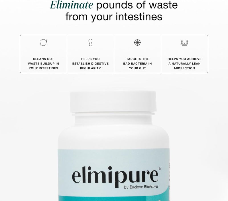 Elimipure مكمل تنظيف الأمعاء - استعادة - كبسولات تنظيف طبيعية فعالة - تعزيز الميكروبيوم الخاص بك - براز صباحي سهل - استعادة أمعائك من الداخل للخارج - Image 2