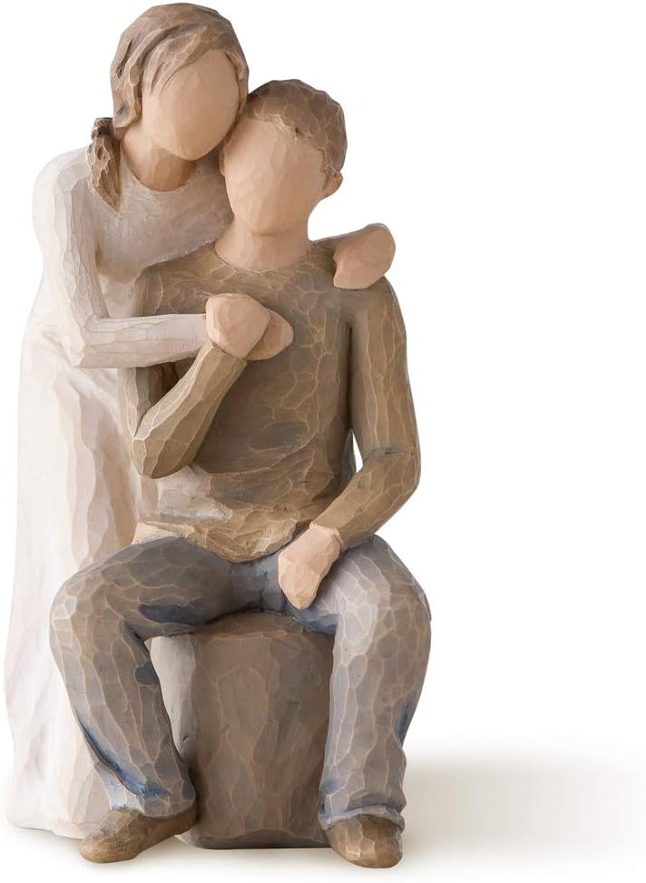 Willow Tree You And Me Figurine - 7 Inch Hand-Painted Sculpture with Lighter Skin and Hair Color - Image 1