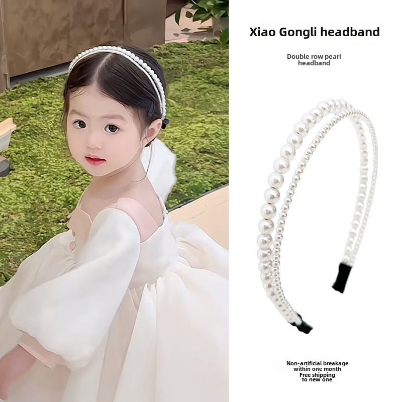 Generic Kids Pearl Headband Princess Elegant Hairband Princess master figure