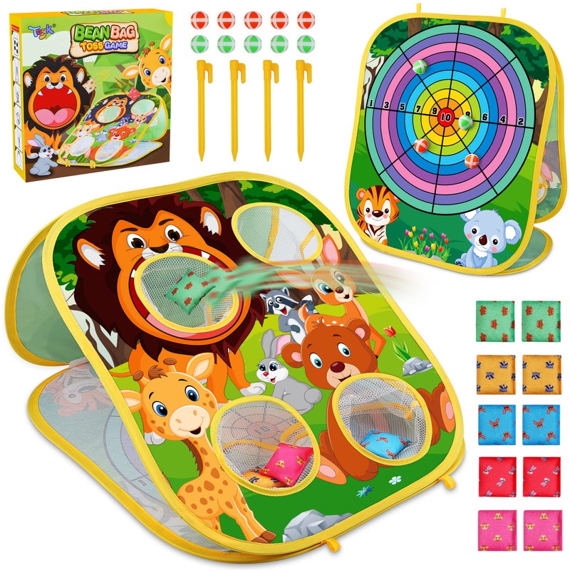 Toyk Animal Bean Bag Toss Game Toy Outdoor Toss Game, Family Party Party Supplies for Kids, Gift for Boys Birthday or Christmas for Toddlers Ages 3 4 5 6 Year Old - Image 1