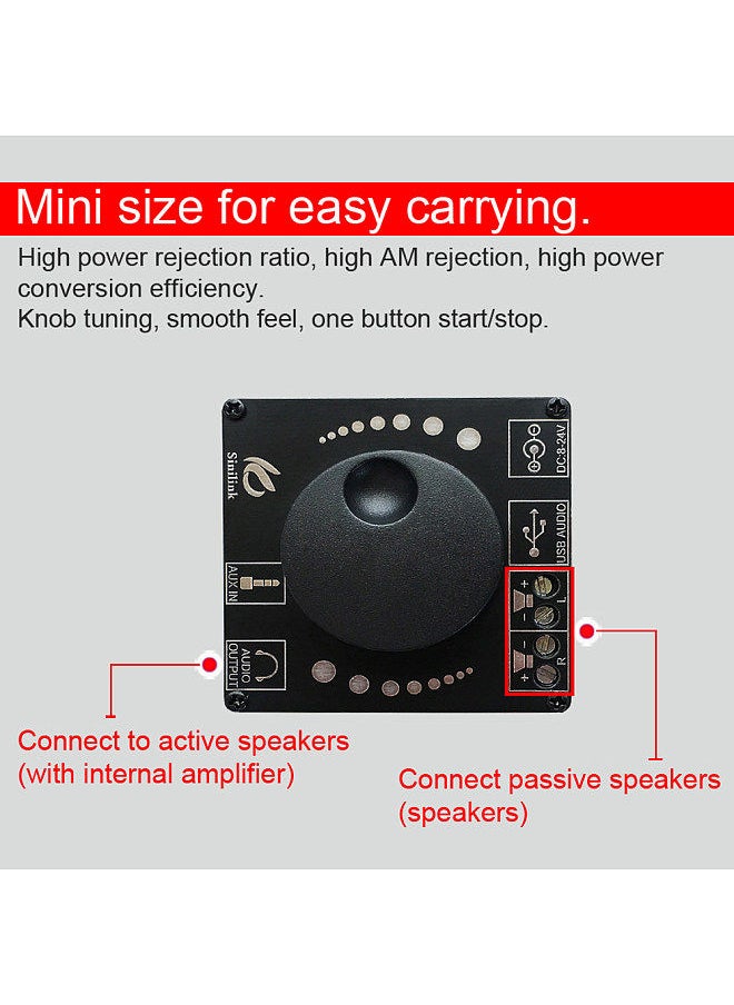 Generic - 20W+20W BT 5.0 Wireless Audio Digital Power Amplifier Mobilephone Control Stereo Board Amp Dual Channel Amplificador - Image 1