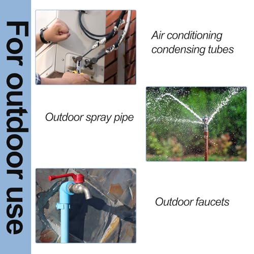 Jeyeou 8PCS Pipe Insulation Foam Tube Self Adhesive Exterior Water Pipe Insulation Cover Wrap Aluminum Foil Freeze Protection for Outside Outdoor Winter Irrigation Sprinkler Spigot Isolation 1.3Ft*0.6Inch - Image 5