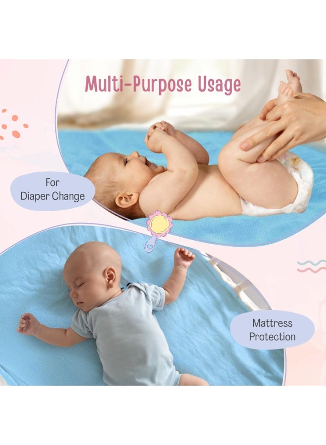 لوفلاب ملاءة لوف لاب إنستادراي المضادة للوبر، مصنوعة من الصوف فائق الامتصاص، سريعة الجفاف، لحماية سرير الطفل، مقاومة للماء، مقاس متوسط ​​70×100 سم، عبوة من قطعة واحدة، لون أزرق سماوي - Image 3