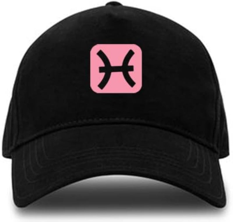 Black Cap with Pink Logo Zodiac Pisces