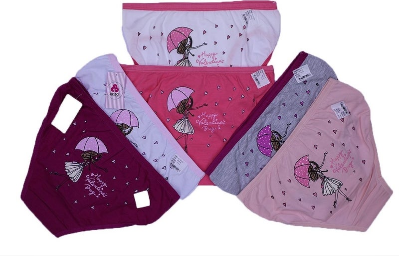 Koza 10 Pieces Multicolored Girls' Printed Panties 