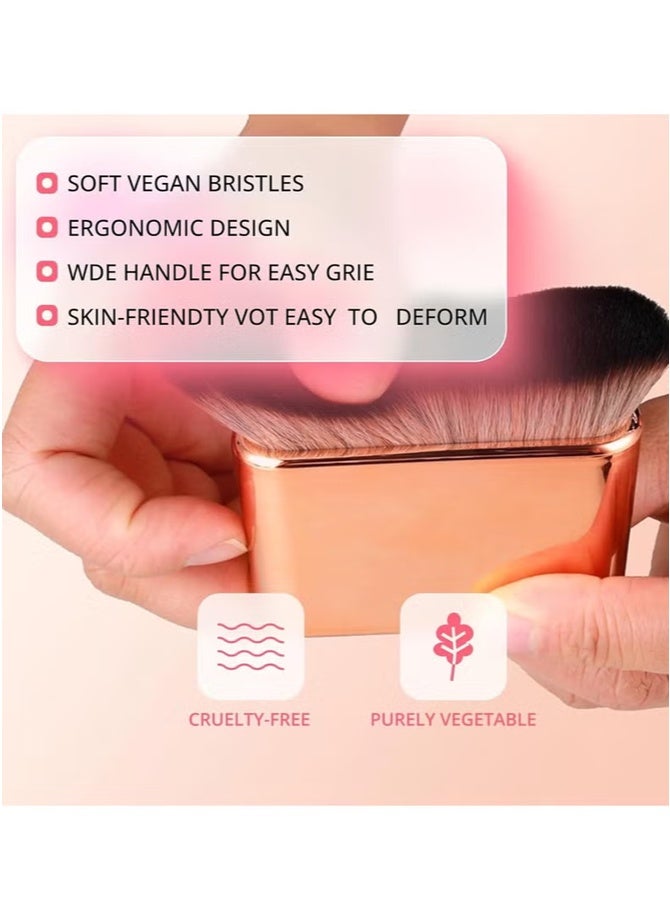 Self Tanning and Foundation Brush for Women, High-Density Vegan Bristle Makeup Brush for Face and Body, Professional Soft Blending Brush for Self Tanner, Bronzer, Liquid Foundation and Everyday Makeup Application - Image 2