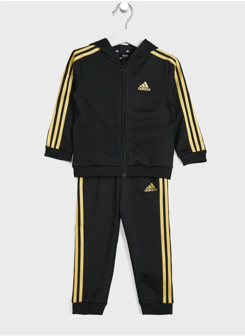 Adidas Infant 3 Stripes Shiny Tracksuit