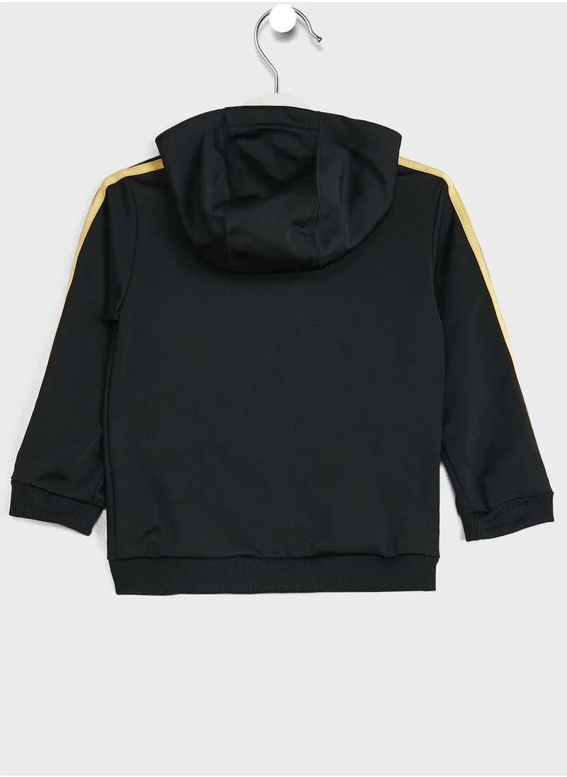 Adidas Infant 3 Stripes Shiny Tracksuit
