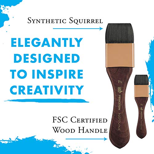 Princeton Artist Brush, Neptune Series 4750, Synthetic Squirrel Watercolor Paint Brush, Mottler, Size 1.5 Inch - Image 4