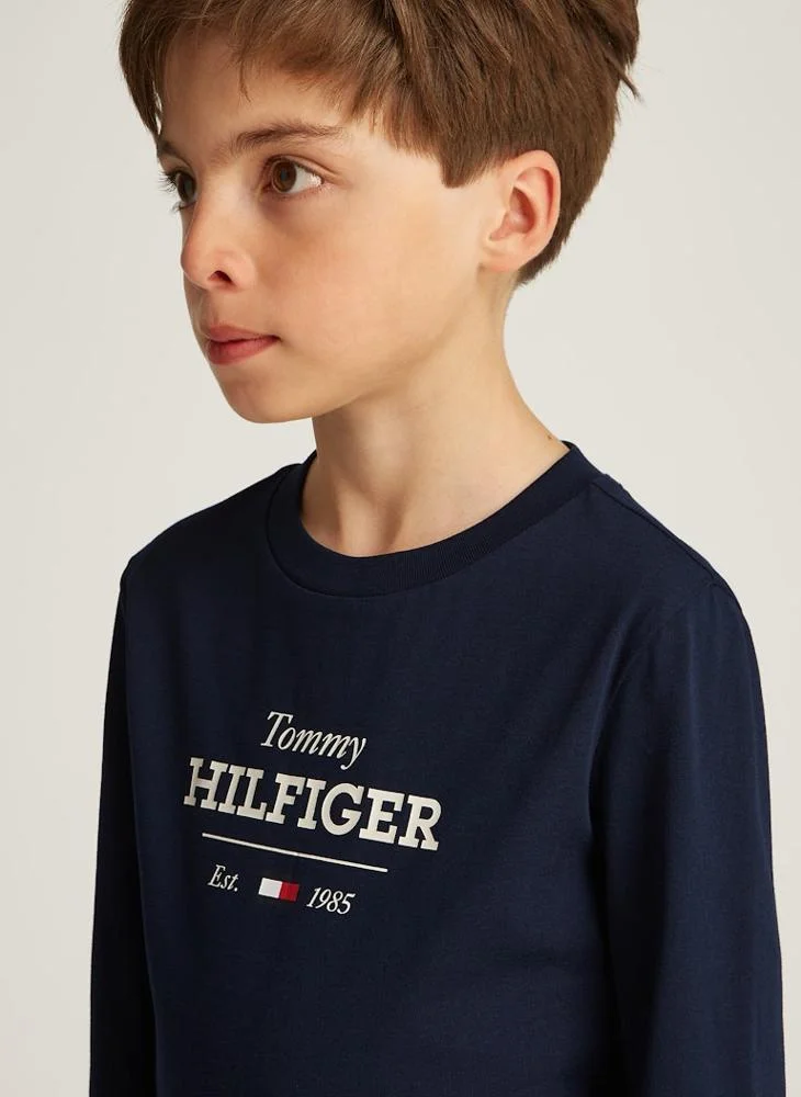 TOMMY HILFIGER Youth Monotype 1985 Logo Label Regular T-Shirt