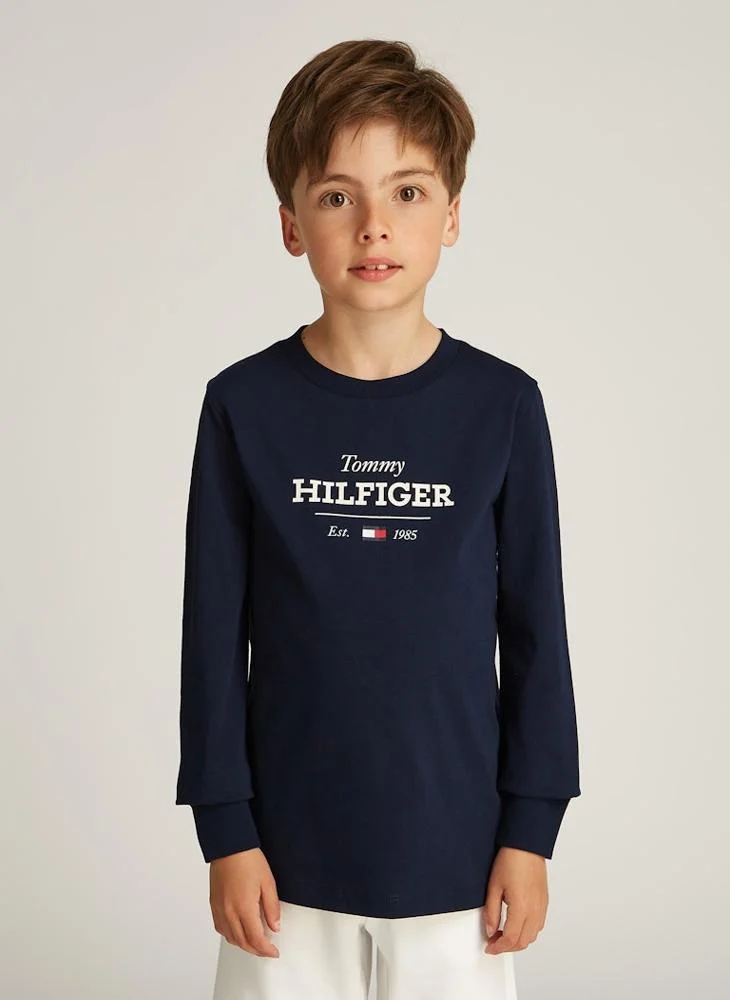 TOMMY HILFIGER Youth Monotype 1985 Logo Label Regular T-Shirt