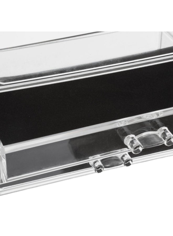 Five Simply Smart Selena 3-Drawer Rectangular Jewelry Box Clear and Black 10.8 x 15.3 x 23.8 cm 155917 - Image 3