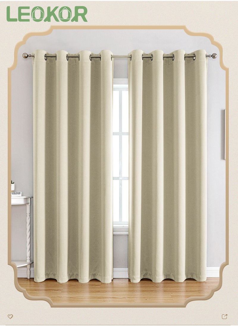 2 Panels Set Window Coverings Treamtents Drapes Grommet Thermal Darkening Light Blocking Blackout Curtain 100*250CM - pzsku/Z91B2D0D21CAB444CAED8Z/45/_/1699605555/7659743d-ccf9-405b-a1dd-a5713671660d