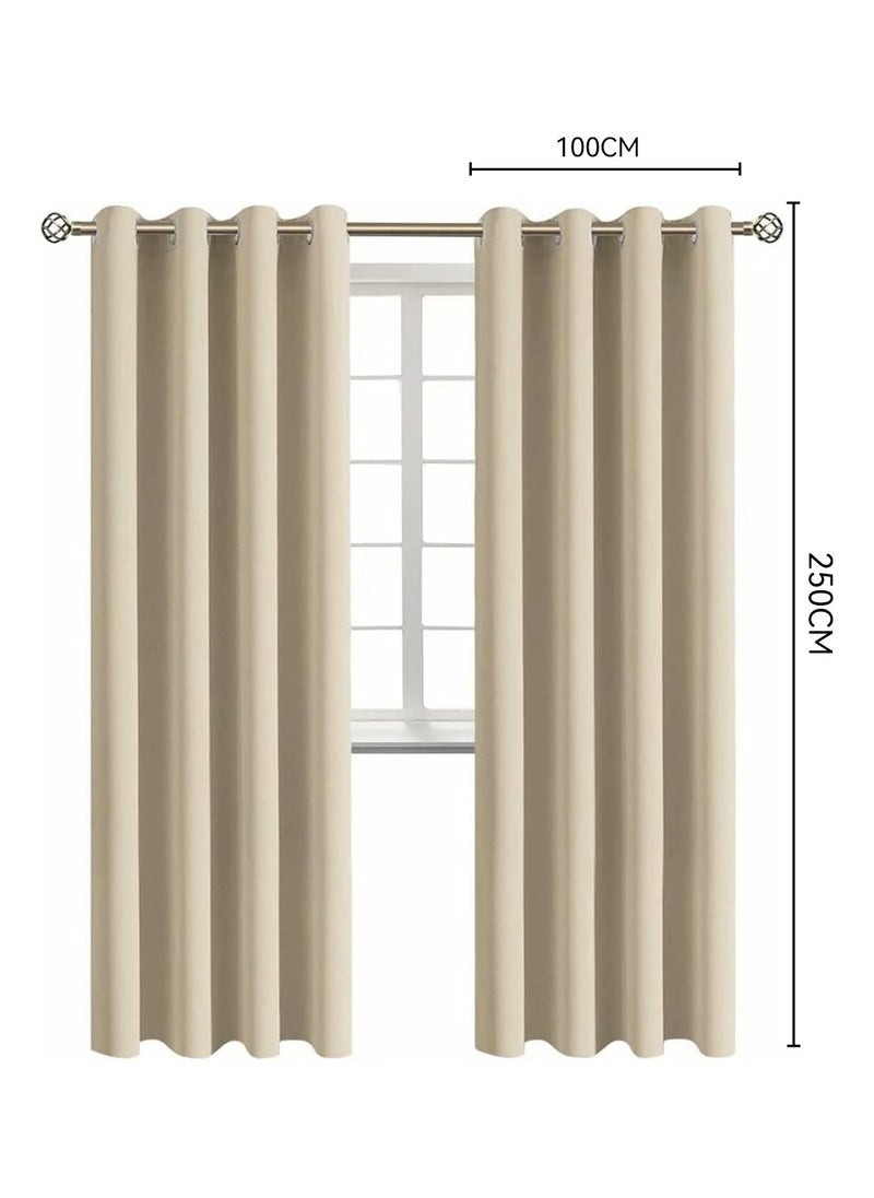 2 Panels Set Window Coverings Treamtents Drapes Grommet Thermal Darkening Light Blocking Blackout Curtain 100*250CM - pzsku/Z91B2D0D21CAB444CAED8Z/45/_/1734606312/09c9afa1-9f06-4d79-ad1c-4c584c992b54