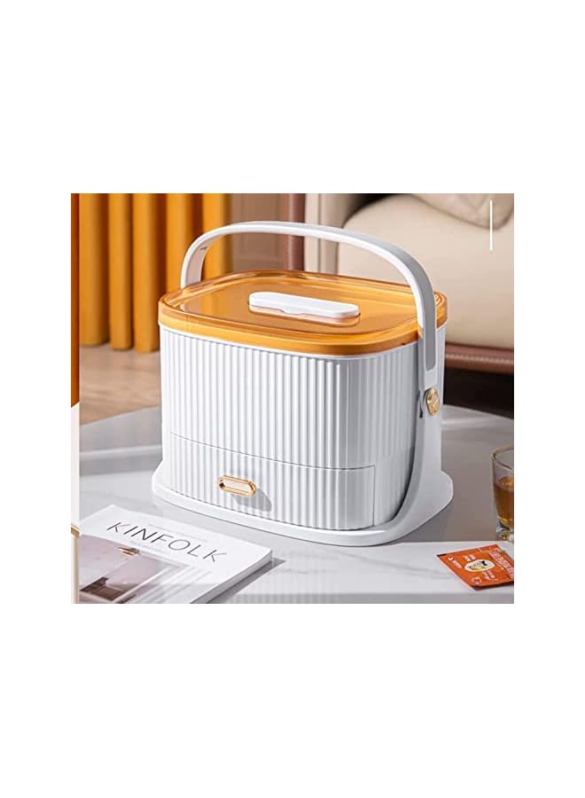 Raxoom Large Capacity Thickened Medicine Box Layered Home Care Portable Medical Kit Medicine Boxes Medicine Cabinet Portable Storage Box (White) - Image 2