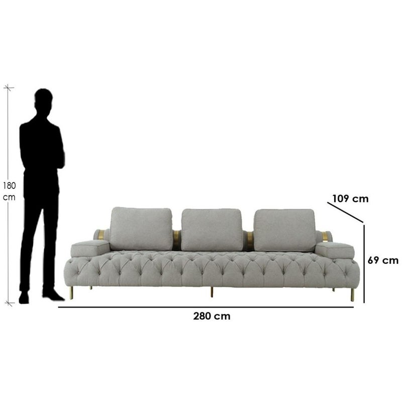 home house Four-seater polyester sofa - gray - Image 2