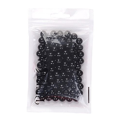 RUBYCA 200Pcs Czech Tiny Satin Luster Glass Pearl Round Beads Beading Jewelry Making 4mm Jet Black - Image 2