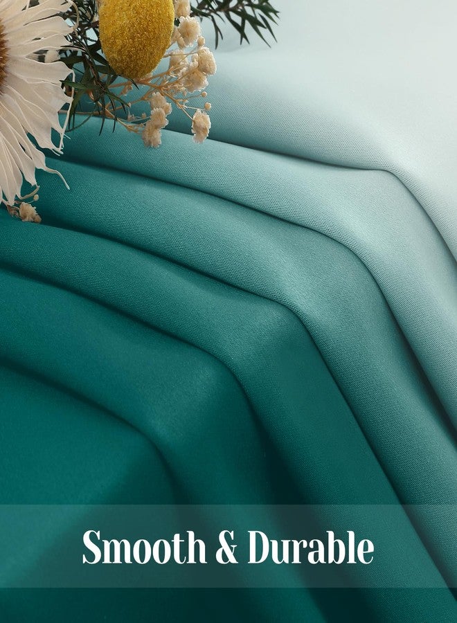 HOMEIDEAS 100% Teal Ombre Blackout Curtains for Bedroom, Room Darkening Curtains 52 X 84 Inches Long Grommet Gradient Drapes, Light Blocking Thermal Insulated Curtains for Living Room, 2 Panels - Image 4