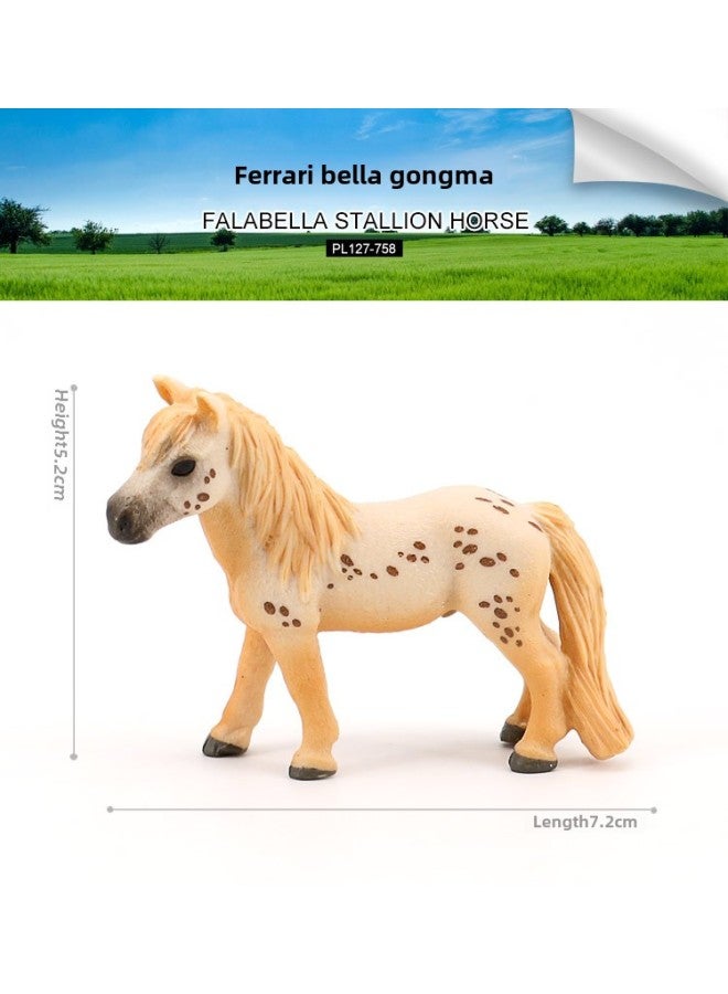 Children's Simulation Wild Animal Model Qianli Horse Horse Foal Sand Table Landscape Decoration Children's Toy Gift-Color:PL127-758 Farabella Stallion - Image 1