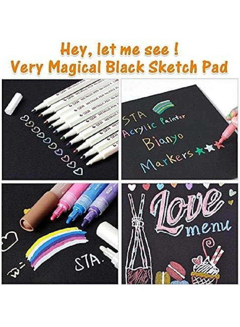 بيانو دفتر رسم أسود مقاس A3 للرسم - 25 ورقة -140 جم - Image 2