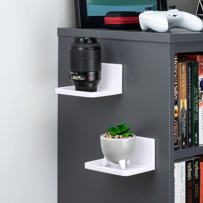 Brainwavz Universal Floating Shelf Mount for Security Cameras Baby Monitors Speakers Plants Toys More Screwless Holder Strong Adhesive 118Mm X 86Mm Shelf150 White - Image 2
