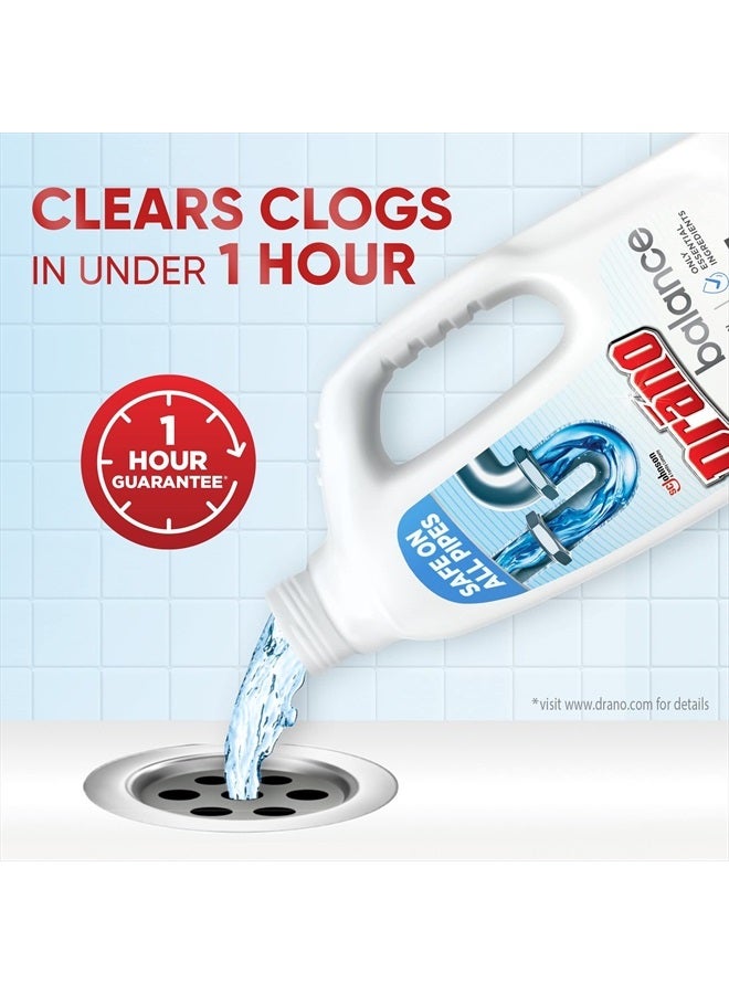 Drano Balance Drain Clog Remover and Cleaner, Non-Corrosive Formula, Safe on All Pipes, Formulated Using Only Essential Ingredients, 32 Fl Oz - Image 2