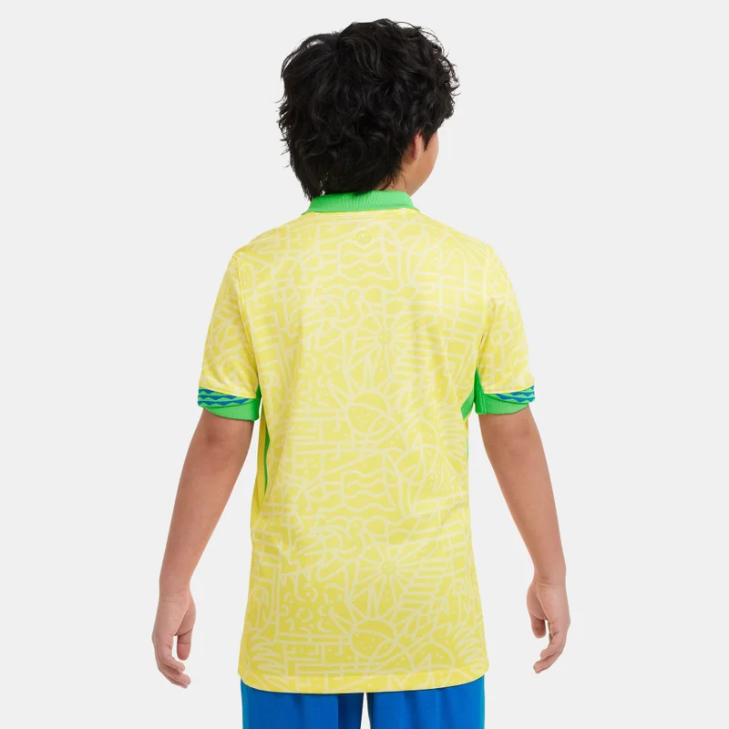 Nike Kids' Brazil Stadium Dri-FIT Replica Home Football Jersey - 2024