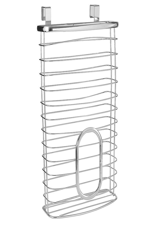 واي بي أم هوم حاوية وموزع أكياس بلاستيكية من YBM Home لأكياس البقالة، منظم تخزين أكياس معدني يُعلق على باب الخزانة، يتسع لما يصل إلى 50 كيس تسوق بلاستيكي، فضي اللون - Image 2