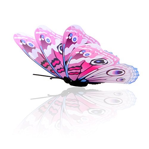 DaGou Mixed of 12PCS 3D Pink Butterfly Wall Stickers Decor Art Decorations¡­ (White) - Image 3